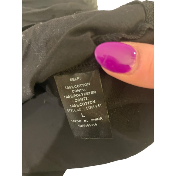 Vestique Black Puff Sleeve Tee Size Large - Picture 4 of 7